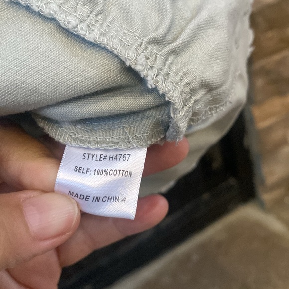 Jodifl size M button up denim jacket ruffle pockets olive army green boutique - Picture 5 of 5